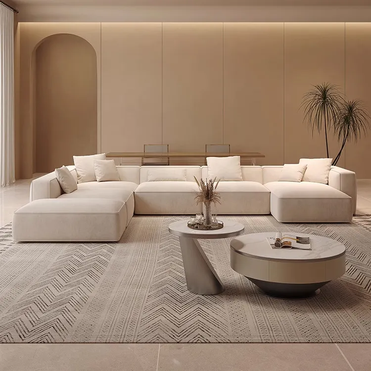 Velvet fabric canape salon modern sofa L shape lounge corner sofa couch Modular sectional sofa