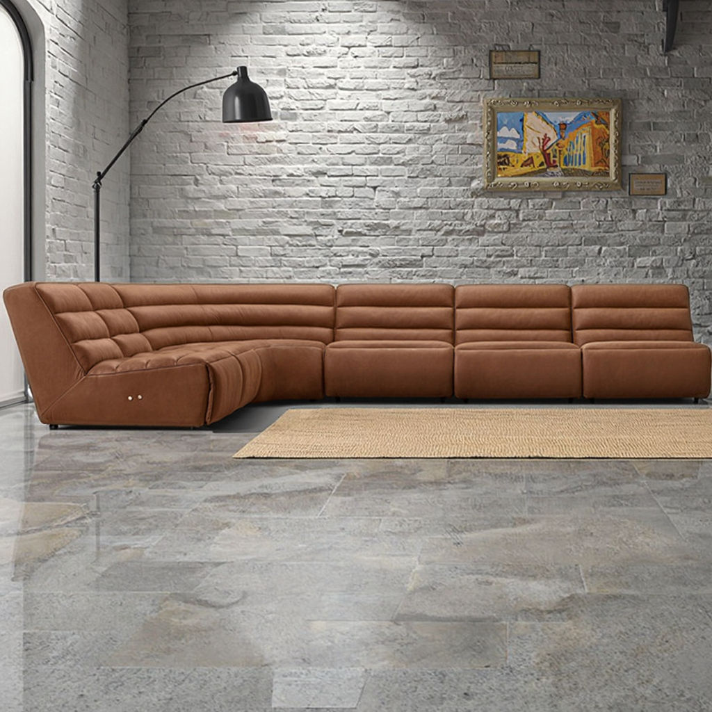 CEO Furniture factory Luxury comfort Motion Modular Leather Armless Customizable Sectional Living Ro