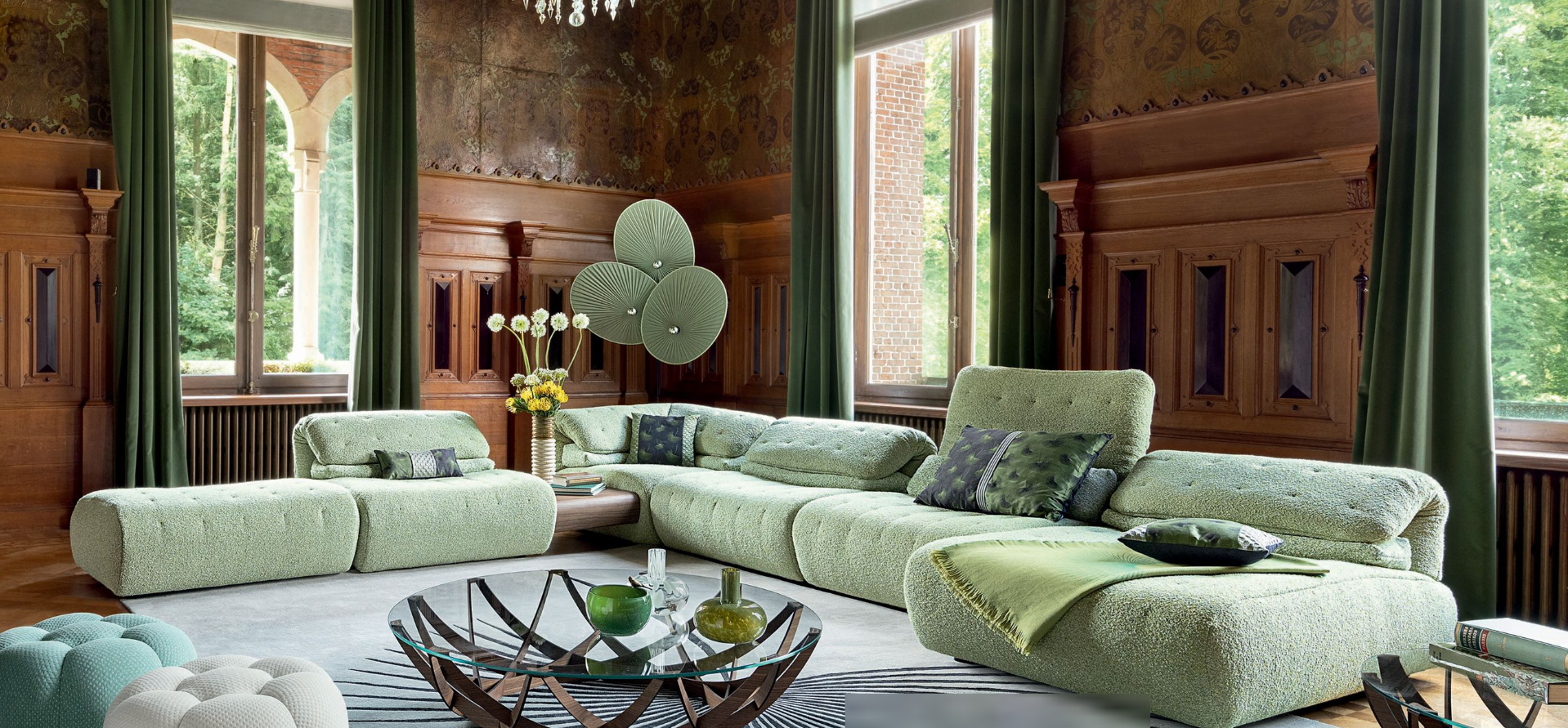 CEO Furniture Factory Lagoon High End Minimalist Modern Leather Modular Sectional Villa 8 Seater Ove