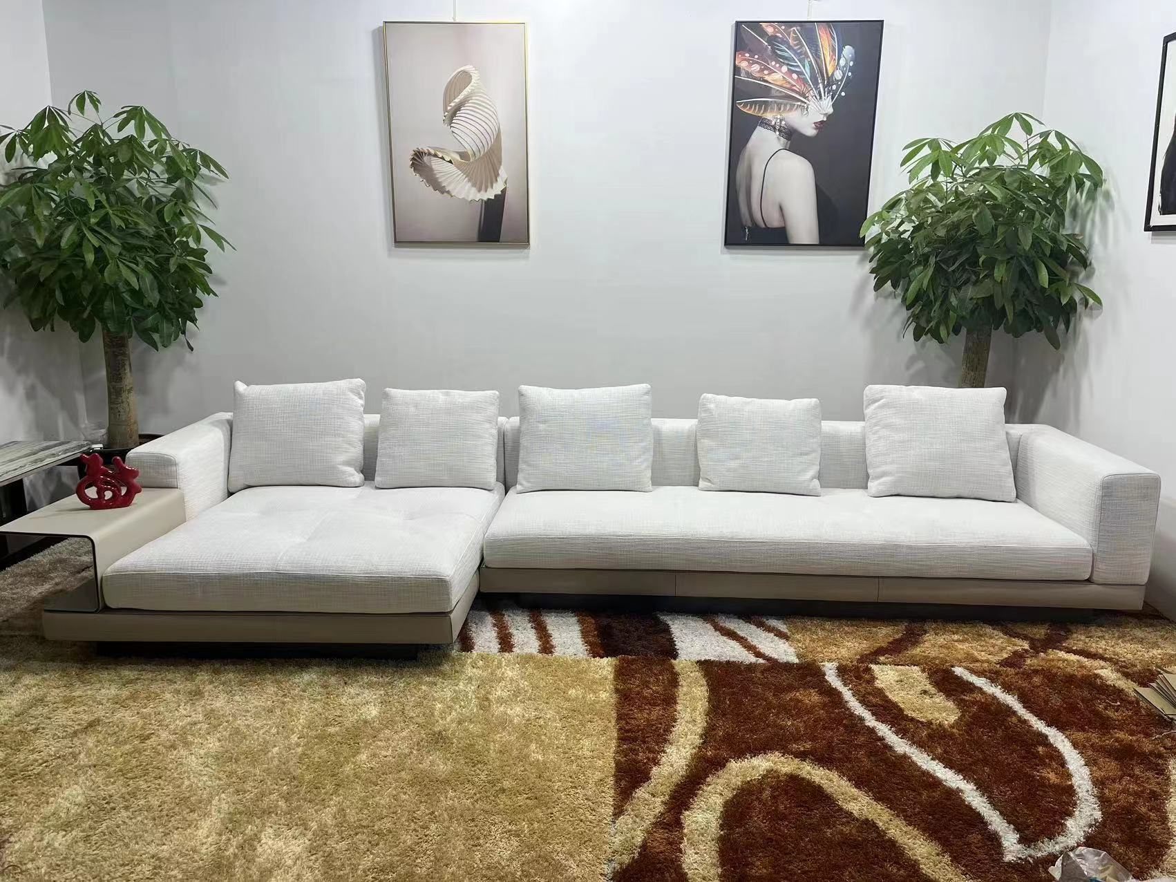 Modern design italian style l shape sectional luxury corner couch living room sofas