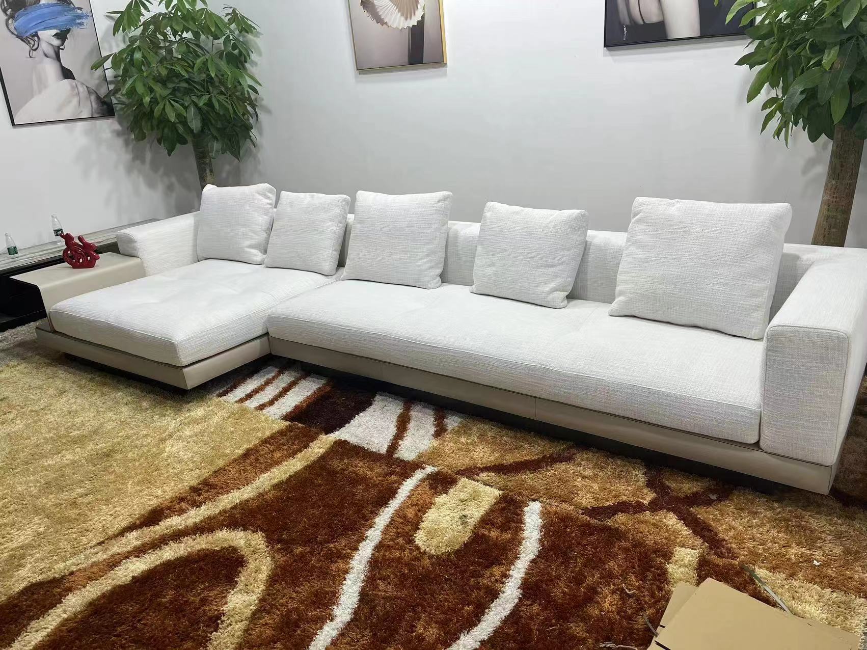 Modern design italian style l shape sectional luxury corner couch living room sofas