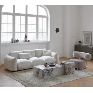 Home Luxury Italian Modern Design Furniture Canapet De Salon White Teddy Boucle Sofa Set Sectional C