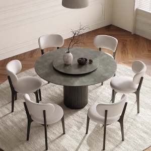 Furniture Factory CEO MAC Harabai Magnifier Stone Dining Table With/Without Laziness Susan-Natural-1