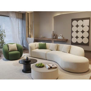 CEO luxury furniture factory living room modern style interior curve sofa and lounge chairs sofa set