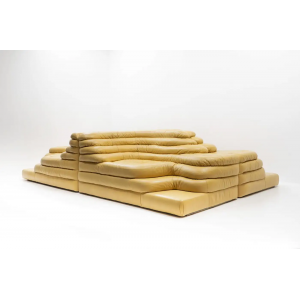 CEO Furniture Factory Ubald Klug DS-1025 "Terrazza" Sofa for De Sede, Yellow Leather, 1974